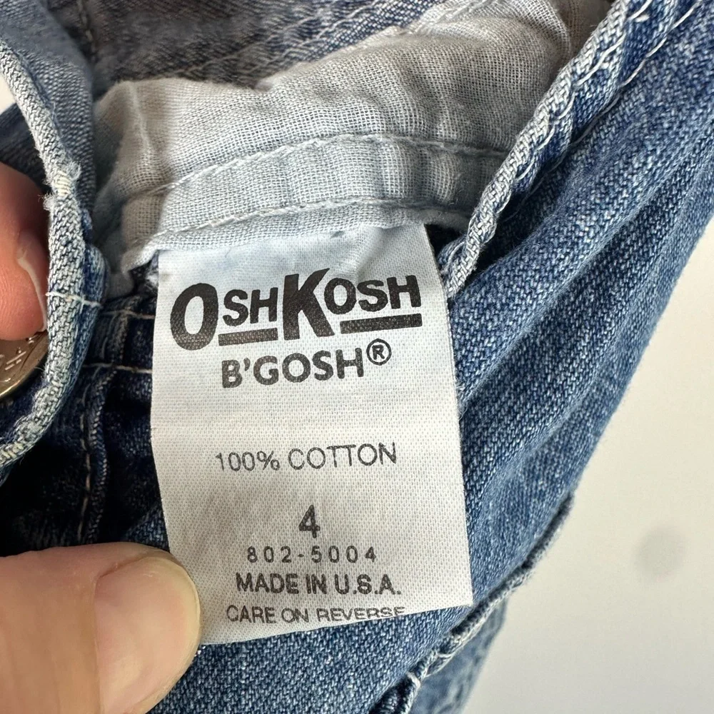 Vintage OshKosh B'gosh Classic Blue Overalls for Kids size 4